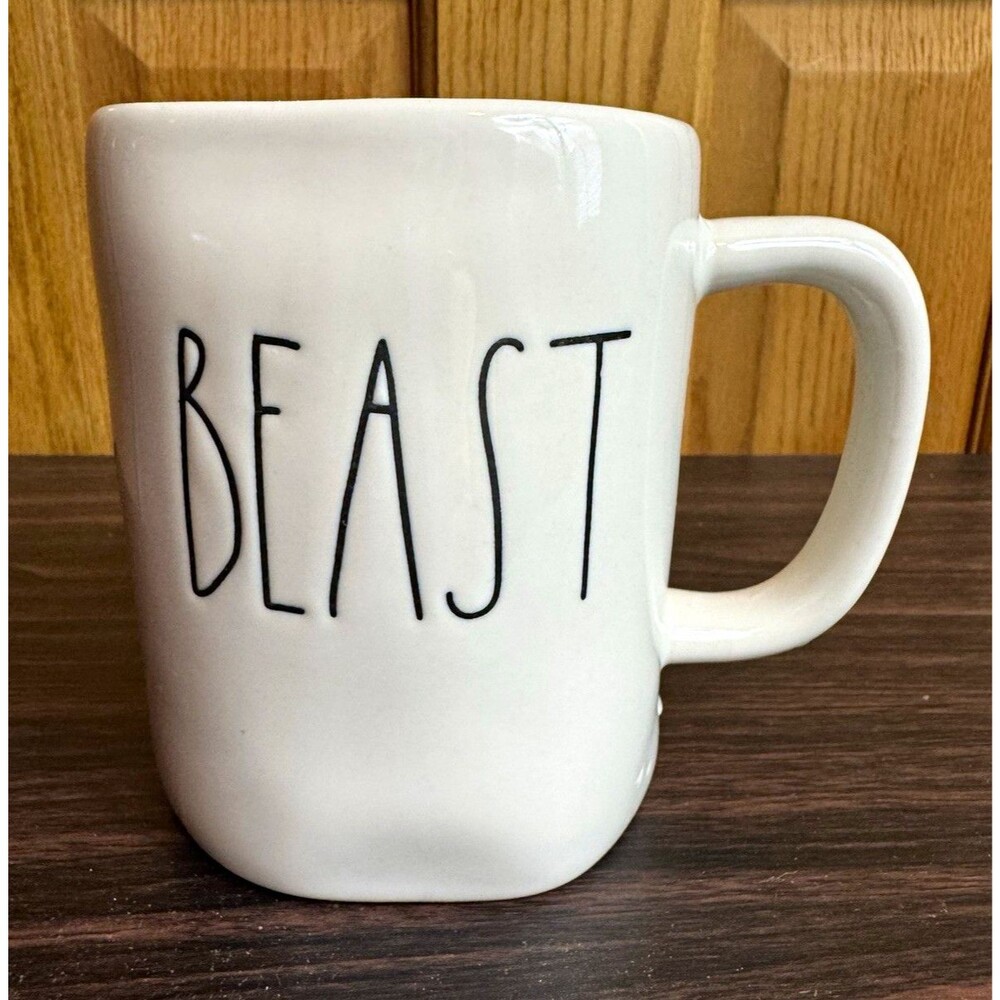 Rae Dunn Artisan Collection BEAST White Ceramic Mug 16 fl oz